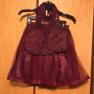 2 Piece Maroon Dress.